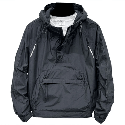 Work Jacket with Hood and Half-Zip