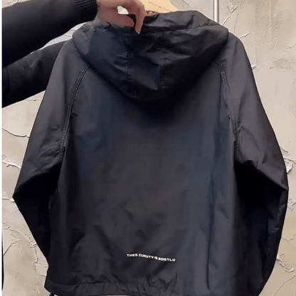 Work Jacket with Hood and Half-Zip