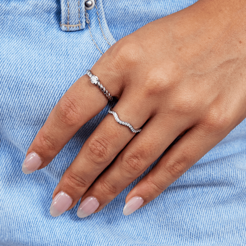 Zenya Ring in Crystal and Silver